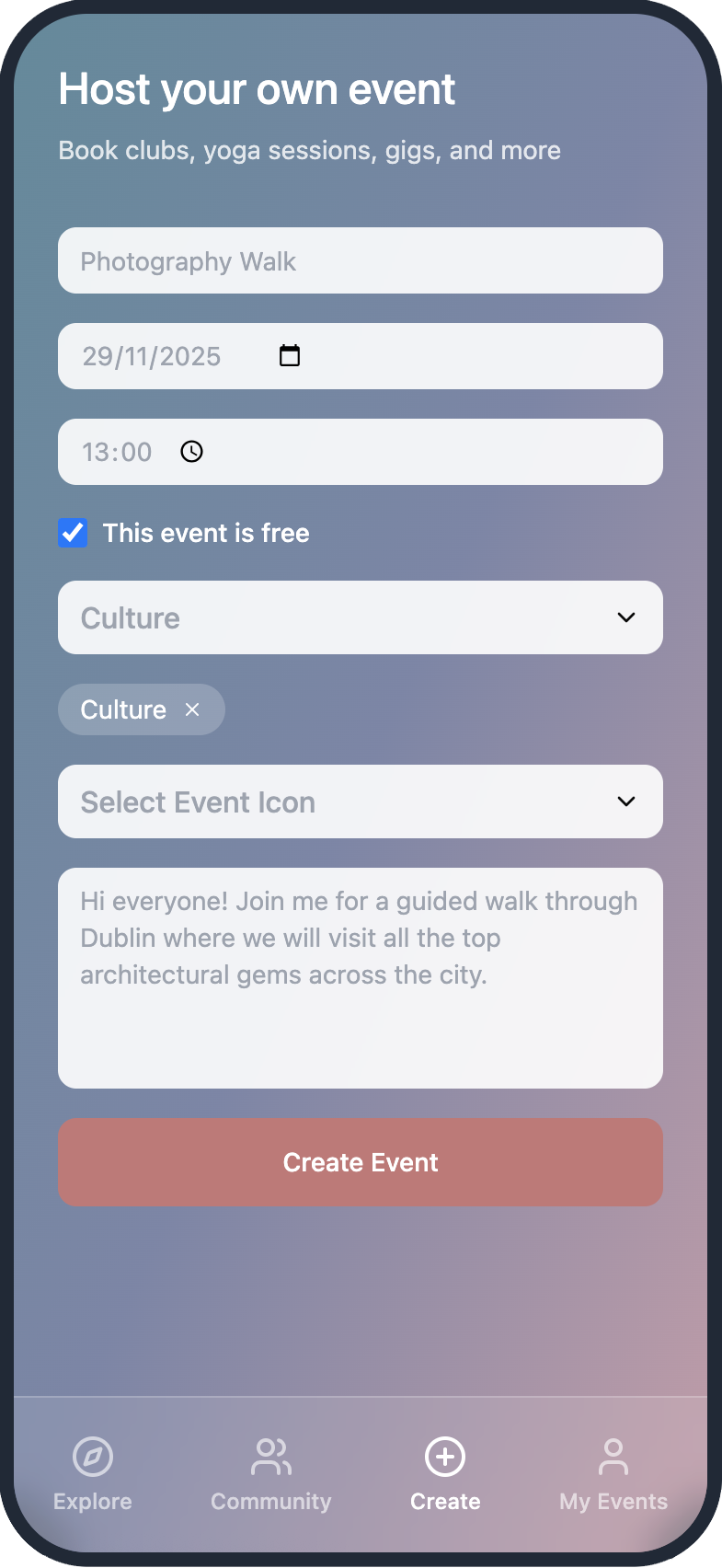 Orbit — host an event flow